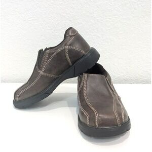 VGC TKS Boys Kyle 92046 Size 8M Brown Slip On Loafer Casual/Dress Shoes Stitch